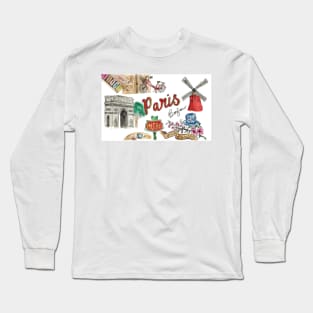 Paris illustrations Long Sleeve T-Shirt